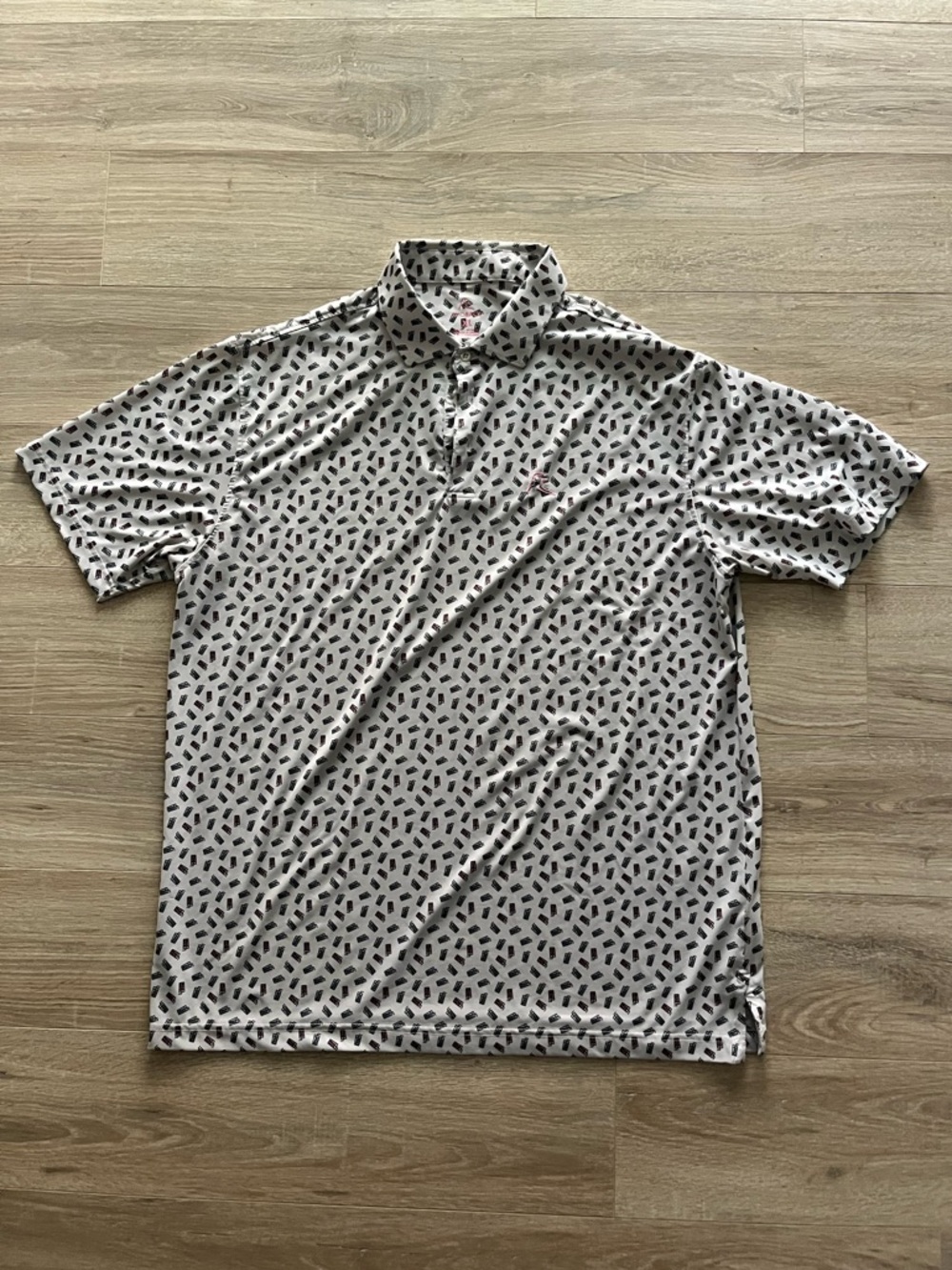 Rhoback Men's Short Sleeve Performance Polo Soda Cups Pattern - Size XL